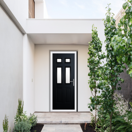 Comp Door Middleton Glazed 4 Composite Door In Black