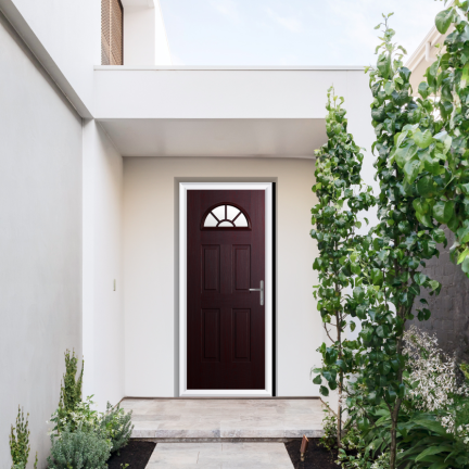 Comp Door Winslow 1 Sunburst Composite Door In Rosewood