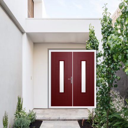 Comp Door Bedford Composite French Door In Red