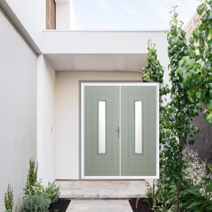 Comp Door Bedford Composite French Door In Agate Grey