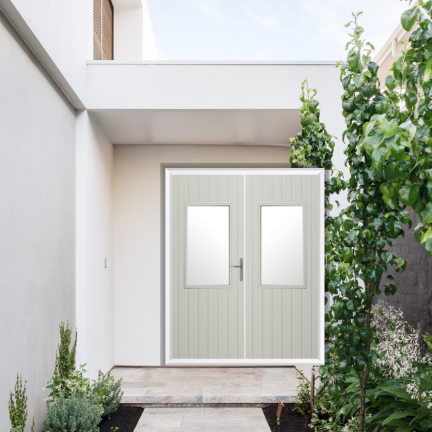 Comp Door Clifton Composite French Door In Foiled White
