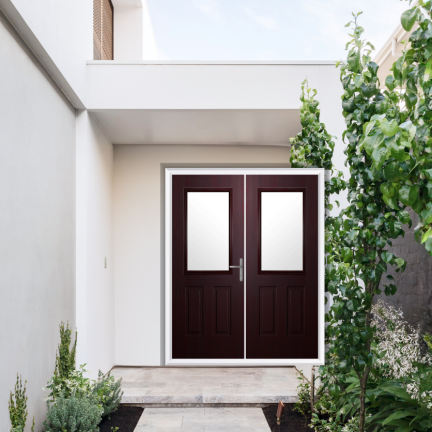 Comp Door Buxton Composite French Door In Rosewood