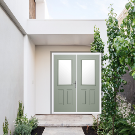 Comp Door Buxton Composite French Door In Agate Grey