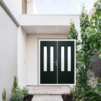 Comp Door Aston Glazed 2 Composite French Door In Green