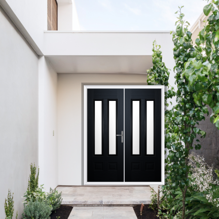 Comp Door Aston Glazed 2 Composite French Door In Black