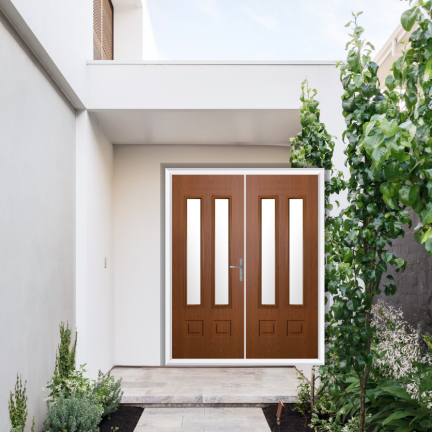 Comp Door Aston Glazed 2 Composite French Door In Oak
