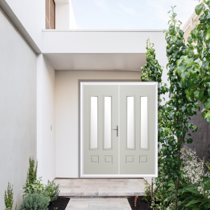 Comp Door Aston Glazed 2 Composite French Door In Foiled White