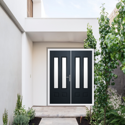 Comp Door Aston Glazed 2 Composite French Door In Anthracite Grey