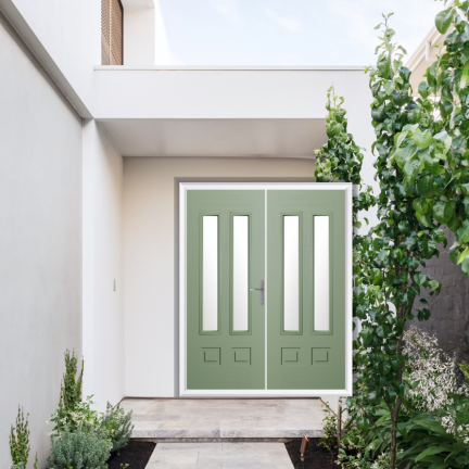 Comp Door Aston Glazed 2 Composite French Door In Chartwell Green