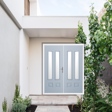 Comp Door Aston Glazed 2 Composite French Door In Duck Egg Blue