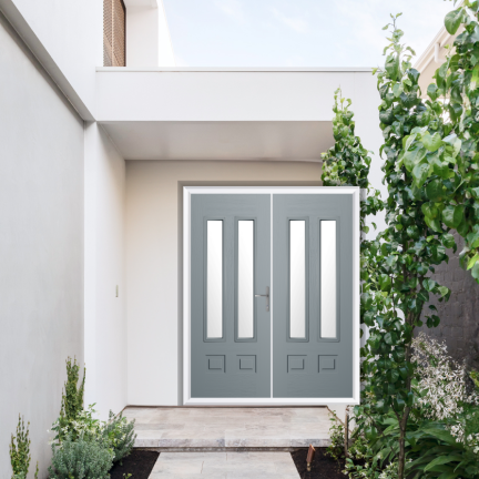 Comp Door Aston Glazed 2 Composite French Door In French Grey