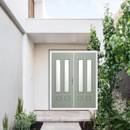 Comp Door Aston Glazed 2 Composite French Door In Agate Grey