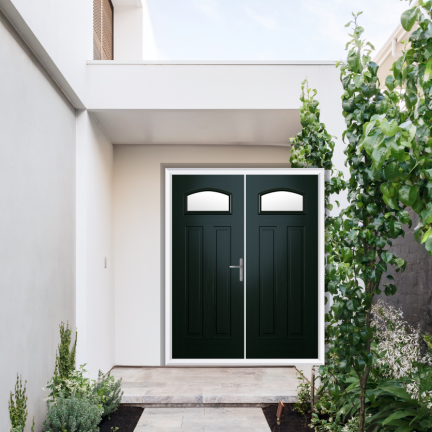 Comp Door Harlington Composite French Door In Green