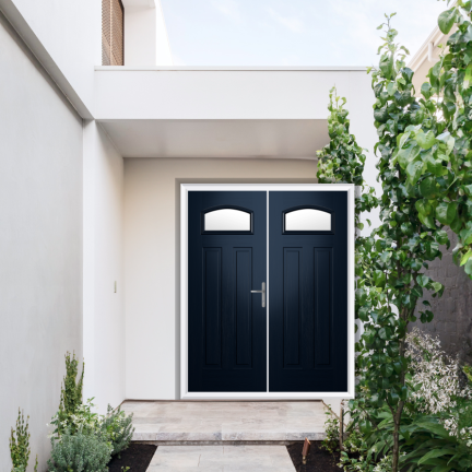 Comp Door Harlington Composite French Door In Blue