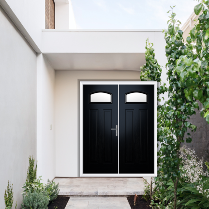 Comp Door Harlington Composite French Door In Black