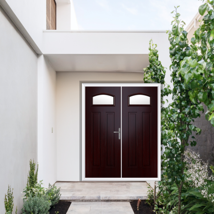 Comp Door Harlington Composite French Door In Rosewood