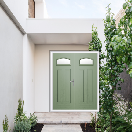 Comp Door Harlington Composite French Door In Chartwell Green