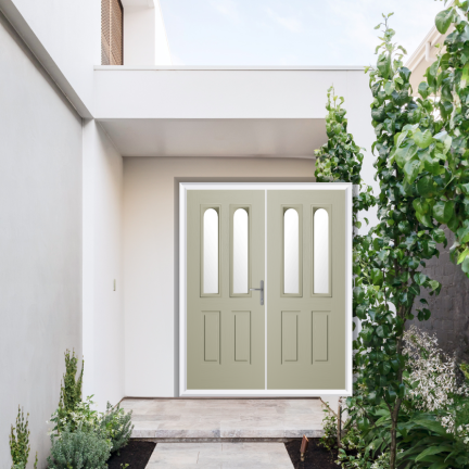 Comp Door Elmhurst Composite French Door In Pebble Grey