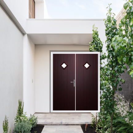 Comp Door Cornwall Composite French Door In Rosewood