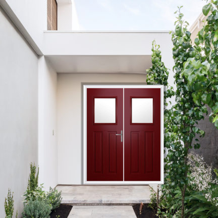 Comp Door Axwell Composite French Door In Red