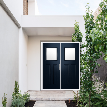 Comp Door Axwell Composite French Door In Blue