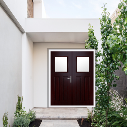 Comp Door Axwell Composite French Door In Rosewood