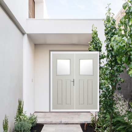 Comp Door Axwell Composite French Door In Foiled White