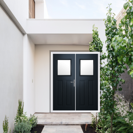 Comp Door Axwell Composite French Door In Anthracite Grey