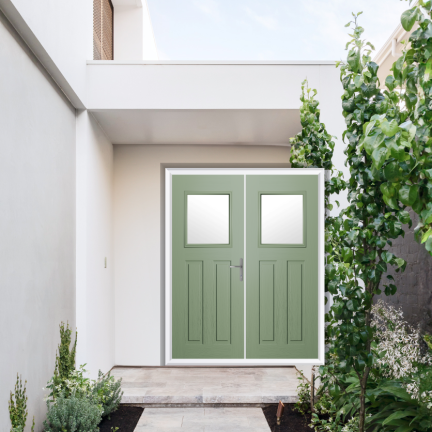 Comp Door Axwell Composite French Door In Chartwell Green