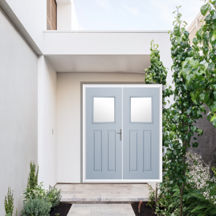 Comp Door Axwell Composite French Door In Duck Egg Blue