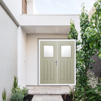 Comp Door Axwell Composite French Door In Pebble Grey