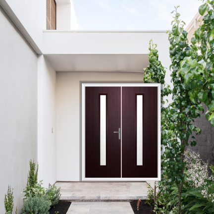Comp Door Rutland Composite French Door In Rosewood