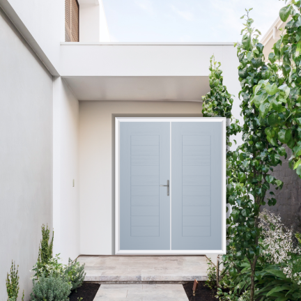 Comp Door Cambridge Composite French Door In Duck Egg Blue