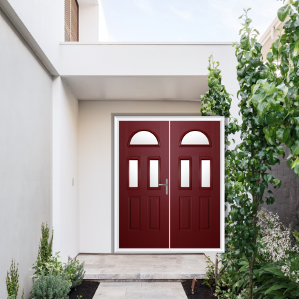 Comp Door Winslow 3 Composite French Door In Red
