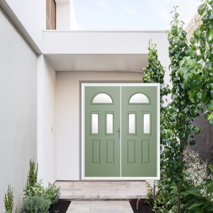 Comp Door Winslow 3 Composite French Door In Chartwell Green