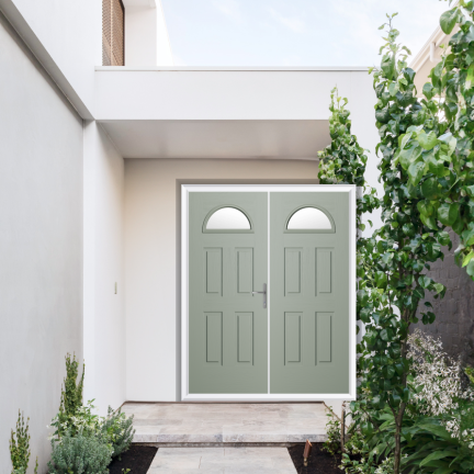 Comp Door Winslow 1 Composite French Door In Agate Grey