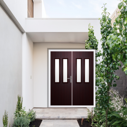Comp Door Wellington Composite French Door In Rosewood