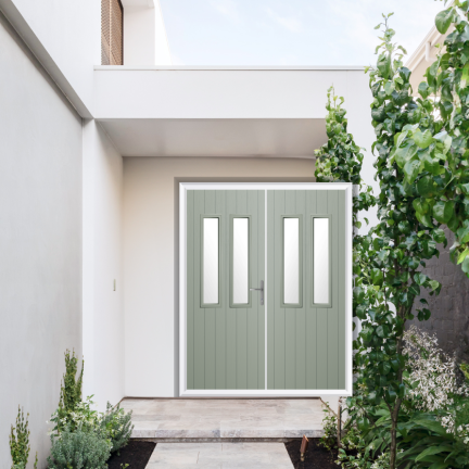 Comp Door Wellington Composite French Door In Agate Grey