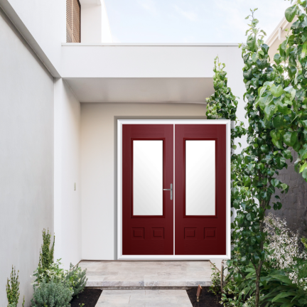 Comp Door Walcot Composite French Door In Red