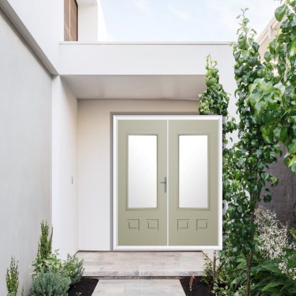 Comp Door Walcot Composite French Door In Pebble Grey