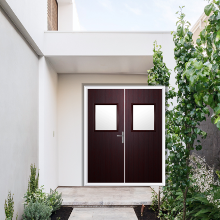 Comp Door Fife Composite French Door In Rosewood