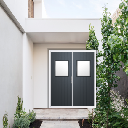 Comp Door Fife Composite French Door In Slate Grey
