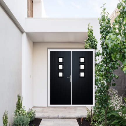 Comp Door Montrose Composite French Door In Black