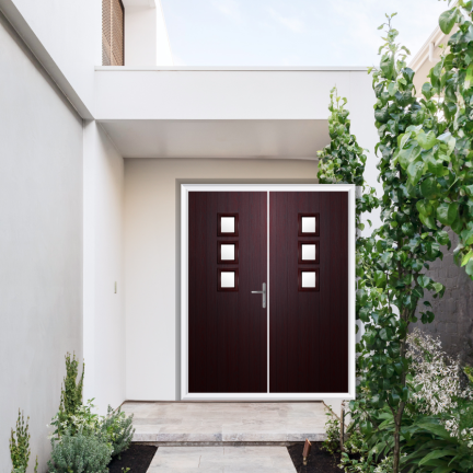 Comp Door Montrose Composite French Door In Rosewood