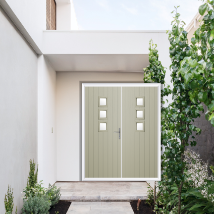 Comp Door Montrose Composite French Door In Pebble Grey