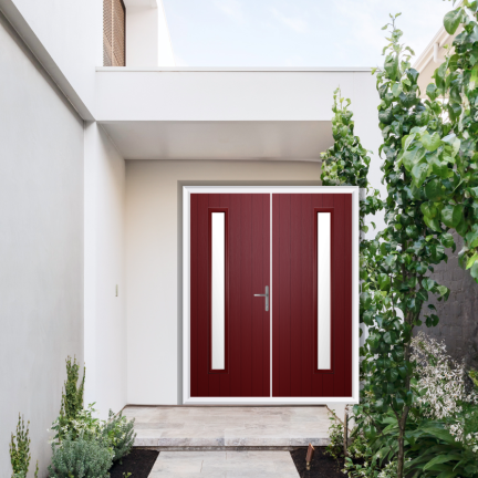 Comp Door Sutherland Composite French Door In Red