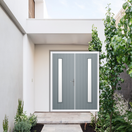Comp Door Sutherland Composite French Door In French Grey