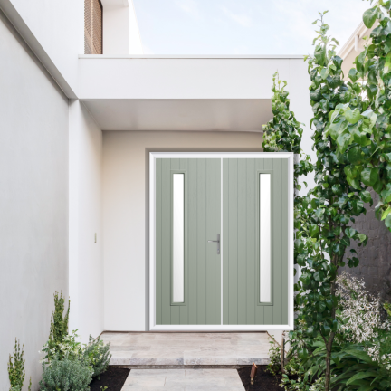 Comp Door Sutherland Composite French Door In Agate Grey