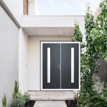 Comp Door Sutherland Composite French Door In Slate Grey