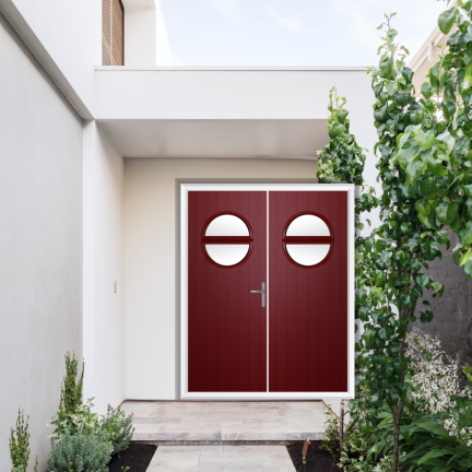 Comp Door Kent Composite French Door In Red
